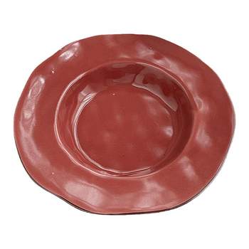 Anmuliang products foreign trade export nordic retro sesame glaze stone-capsorted irregular hand-pinched ceramic straw hat western restaurant plate