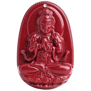 Ji zhaotang cinnabar natal buddha pendant