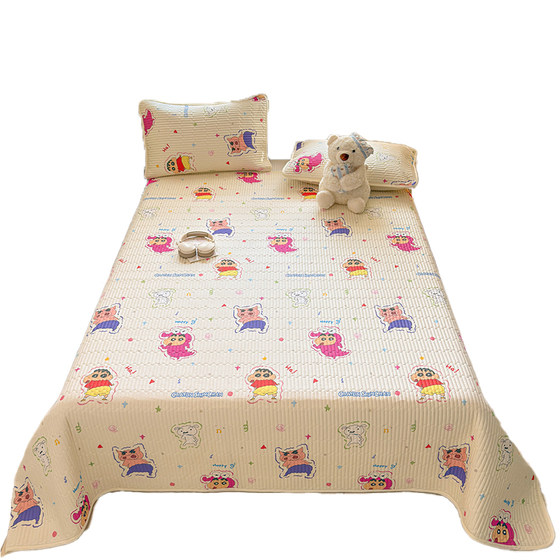 Cotton quilted cartoon printed crayon Shin-chan single product bed cover for all seasons thick sheet tatami non-slip kang sheet