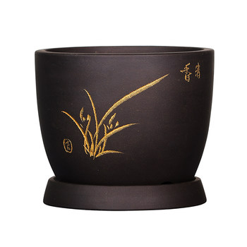 Phalaenopsis flower pot purple sand clivia pot classic large size