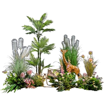 Simulated trees green plants bionic fake trees fake garden layout indoor showcases windows outdoor balconies landscape plants and landscaping combinations