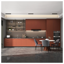 Quanyou whole house kitchen cabinet customization open straight quartz stone countertop stove cabinet customization