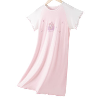 美乐蒂女童睡裙25新款儿童莫代尔家居服中大童女孩睡衣春夏季薄款