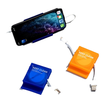 Data cable storage box portable compact rotatable cable management box mobile phone headphone charging cable winder telescopic cable winding artifact portable headphone cable hub with desktop mobile phone holder