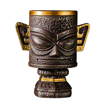 Sanxingdui cultural and creative ceramic pen holder desktop ornaments