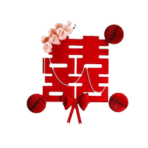 Wedding room layout married womans bedroom door sticker with Happy character stickers decoration wedding bridal chamber background wall door sticker set with 囍 character