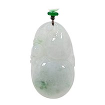 Light Picking Up Myanmar Natural Grade A Jade Ice Translucent Light Green Flower Thick Large Gourd Jade Pendant