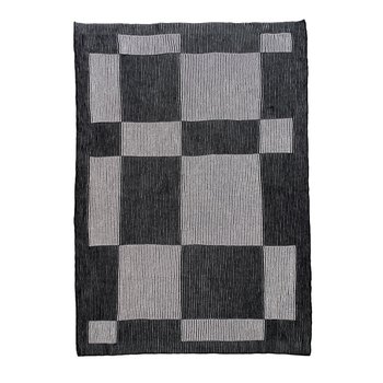 Summer thin nap blanket office lounge chair knitted shawl nap blanket ສີດໍາແລະສີຂາວ striped light luxury style sofa blanket