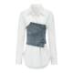ເສື້ອຍືດ denim ຂອງແມ່ຍິງ deepmoss patchwork