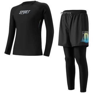 361度男士泳衣男款水母服套装泳裤分体长袖长裤冬季浮潜水冲浪服