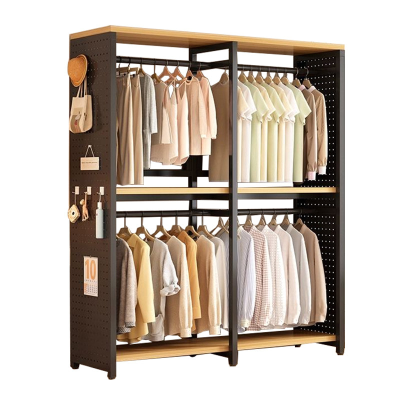 Perforated board wardrobe simple household large capacity wardrobe 2025 new metal storage rack floor-standing dust-proof coat rack