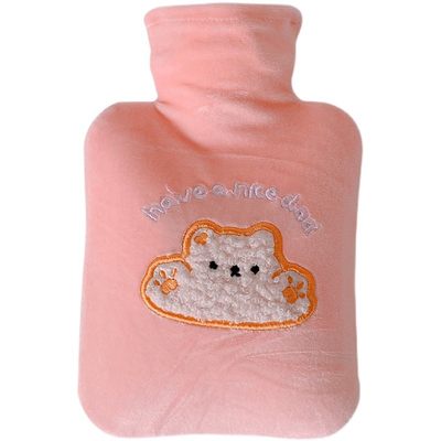 Cute cartoon plush hot water bottle for students to fill with water and warm water bag to warm the stomach, warm the palace, warm the whole body, warm the hands and warm the feet