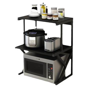 Microwave oven storage rack