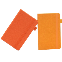 A6空白页笔记本麻布纹记事本皮革学生日记本礼品彩绘涂鸦小本子手拿日程记录本笔套带笔记本定制做广告LOGO