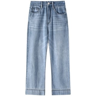 Tencel jeans loose straight leg summer nine-point thin style