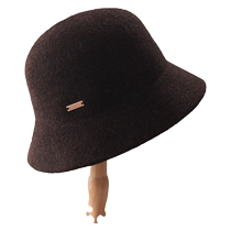 Thickened and warm womens new casual fashion versatile solid color hat winter basin hat showing face small black hat fisherman hat