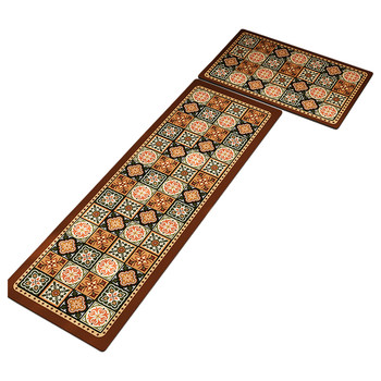 Diatom mud kitchen floor mats, non-slip, oil-proof and absorbent mats, retro american stain-resistant floor mats, wipeable and wash-free household carpets