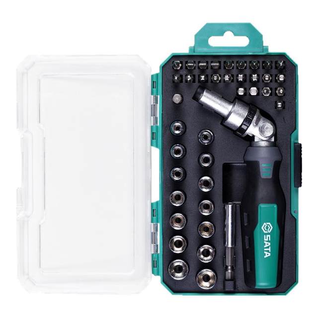 Shida multi-angle ratchet screwdriver set for household 6.3mm rotary handle small sleeve tool set 05495
