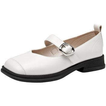 Dadong mary jean french women's singles square heel leather shoes