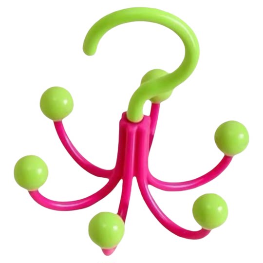 Six-claw hook 360-degree rotating bag rack