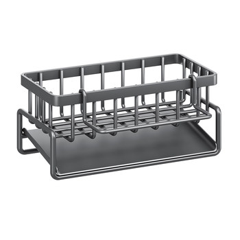 Countertop sink storage rack with water connection tray drain