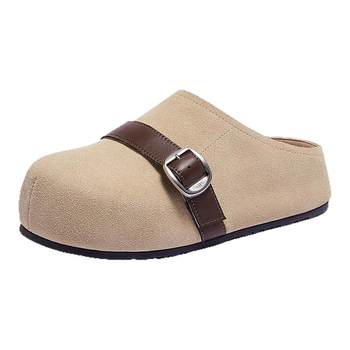 Camel women's shoes 2025 summer new casual retro bag toe birkenstock shoes women's mules shoes flat round toe single shoes Camel women's shoes 2025 summer new casual retro bag toe birkenstock shoes women's mules shoes flat round toe single shoes