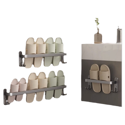 Bathroom Slipper Rack, Wall-Mounted Shoe Drainage Rack Behind the Toilet Door, No-Drill Installation, Storage Organizer