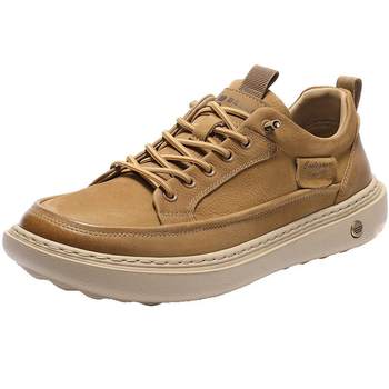 Belle men's shoes plus velvet genuine cowhide outdoor casual work shoes cotton shoes thick sole increased casual sneakers a2137cm5