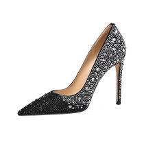 Lily Wei (bejeweled) designer high heels heavy industry rhinestone large size womens shoes 41 to 43 banquet
