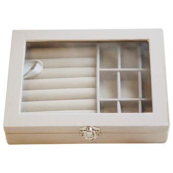 Large capacity jewelry box earrings transparent storage box