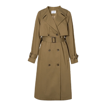 Shifanli trench coat 2024 spring new style slim and popular British mid-length coat Maillard wear for women