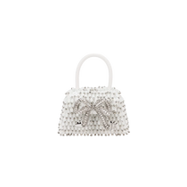 self-portrait 2025 early spring new pure white MICRO tassel bead chain handbag crossbody bag