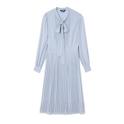 Bailuyu temperament commuting ol style shirt dress spring casual long-sleeved collared dress mid-length skirt pleated skirt