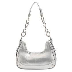 Hong Kong Brand Silver Underarm Bag for Women, Spring 2026 New Model, Single Shoulder Bag, Light Luxury Niche Chain Crossbody Bag, Trendy