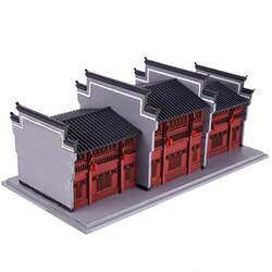 DIY Handmade Architectural Sand Table Model Material Kit for Assembling Wooden Model Houses, Huizhou-Style Commercial Street