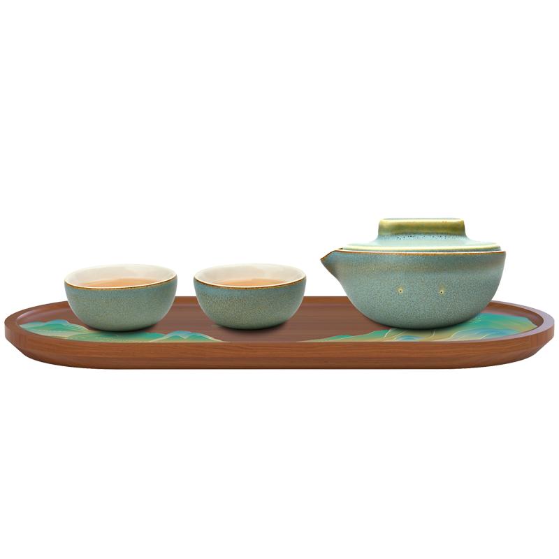 Travel portable Boxi Qianli Jiangshan Kungfu tea set