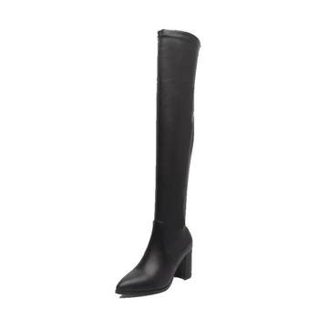 Over-the-knee boots, high-heeled leather boots that don't fall off