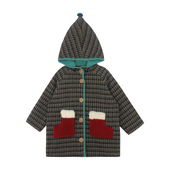 Utouto winter socks pocket woolen coat