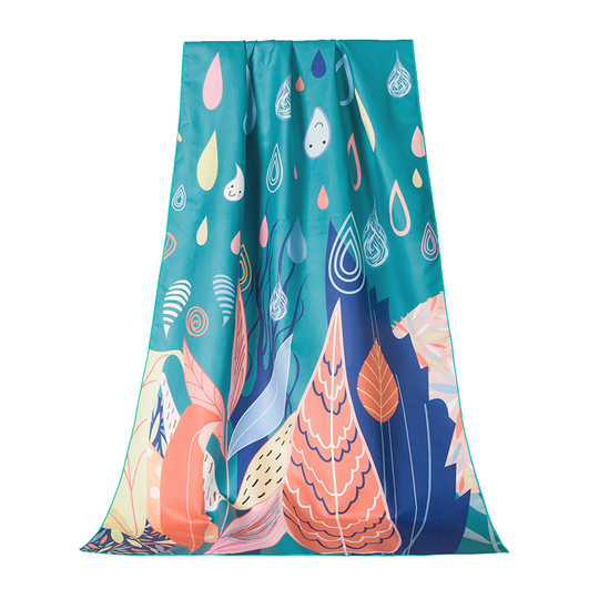 Quick-drying and absorbent hiturbo swimming bath towel with large sun protection