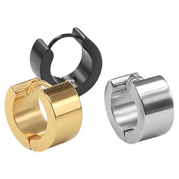 Titanium steel earrings men's trendy personality new trendy hip-hop