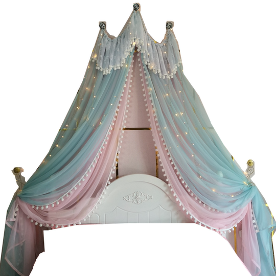 Princess style macaron color bed curtain lace light luxury hanging gauze
