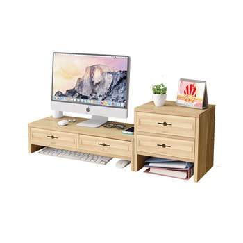 Neck protection computer monitor screen increases elevated desktop storage
