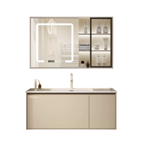 Wanhe cream style bathroom cabinet ceramic integrated basin wash basin solid wood wash basin cabinet combination wash basin 582