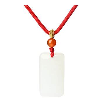 Gongli shangxin genuine gold wire and white jade wushi brand pendant