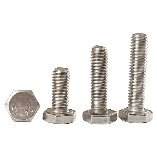 201 stainless steel outer hexagon bolt half-tip screw