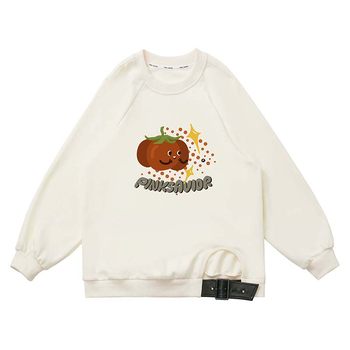 pinksavior American printed neck sweatshirt ສໍາລັບຜູ້ຊາຍແລະແມ່ຍິງ ins trend bf striped shirt