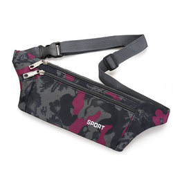 Camouflage Sports Outdoor Waist Bag Close-fitting Cycling Bag Men's and Women's Lightweight Invisible Thin Running Large Screen Mobile Phone Waist Bag