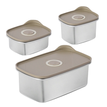 Vacuum crisper 304 food grade stainless steel fruit bento lunch box refrigerator special sealed storage box 729