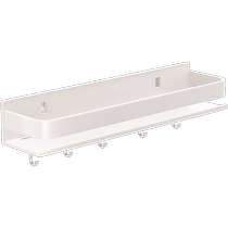 White kitchen rack condiment jar storage shelf wall punch-free wall-mounted condiment rack hook rack