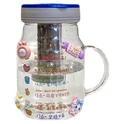 Water Cup for Girls Office Summer Large-Capacity Glass Cup High Temperature Resistant Tea Water Separation Portable Straw Tea Cup
